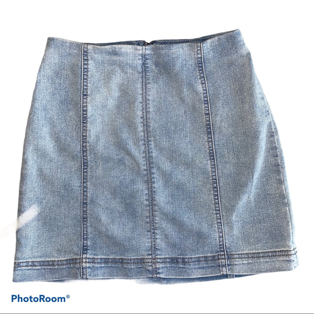 Light Wash Denim Mini Skirt